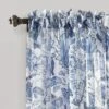 2pk 52"x84" Sheer Cynthia Jacobean Curtain Panels Blue - Lush Décor