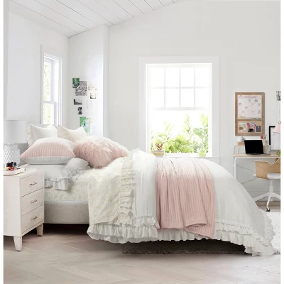 Lush Decor 3pc Ella Ruffle Comforter Bedding Set White 1 Lush Decor 3pc Ella Ruffle Comforter Bedding Set White
