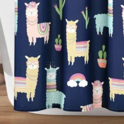 72"x72" Make A Wish Southwest Llama Cactus Shower Curtain Single - Lush Décor -Beautiful House GUEST 7720a3e2 d8a0 4b4e 98ce b9548ed30c4d