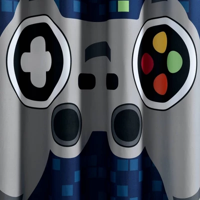 72"x72" Single Kids' Video Games Shower Curtain Navy - Lush Décor 2 72"x72" Single Kids' Video Games Shower Curtain Navy - Lush Décor - Image 2