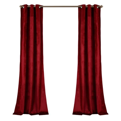Lush Décor Prima Velvet Solid Light Filtering Window Curtain Red Set 38X84 4 Lush Décor Prima Velvet Solid Light Filtering Window Curtain Red Set 38X84 - Image 4
