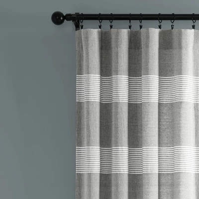Set Of 2 Farmhouse Tucker Stripe Yarn Dyed Cotton Knotted Tassel Light Filtering Window Curtain Panels - Lush Décor 1 Set Of 2 Farmhouse Tucker Stripe Yarn Dyed Cotton Knotted Tassel Light Filtering Window Curtain Panels - Lush Décor