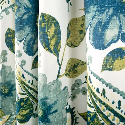 2pk Light Filtering Floral Paisley Window Curtain Panels Blue - Lush Décor 2 2pk Light Filtering Floral Paisley Window Curtain Panels Blue - Lush Décor - Image 2
