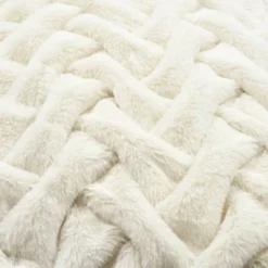 20"x20" Oversize Soft Faux Fur Weave Family-Friendly Square Pillow Cover Ivory - Lush Décor -Beautiful House GUEST 7a78fc51 7683 4c17 a1bf a1c0f1fef2f5