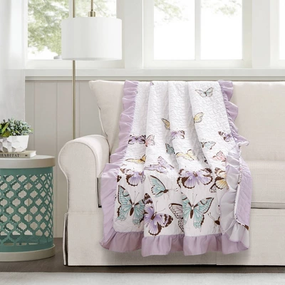 50"x60" Kids' Flutter Butterfly Throw Blanket - Lush Décor 1 50"x60" Kids' Flutter Butterfly Throw Blanket - Lush Décor