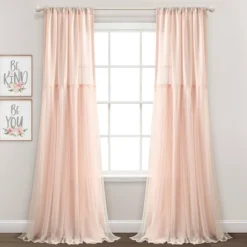 Set Of 2 (84"x40") Tulle Skirt Solid Window Curtain Panels - Lush Décor -Beautiful House GUEST 7c24b123 e105 40b5 8884 e93da54118c4