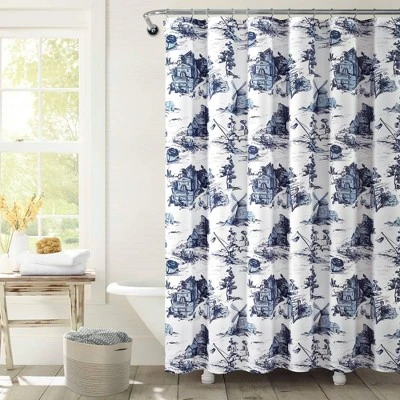 French Country Toile Single Shower Curtain - Lush Décor 5 French Country Toile Single Shower Curtain - Lush Décor - Image 5