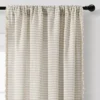 Lush Décor Boho Coastal Horizontal Ticking Stripe Tassel Window Curtain Panels