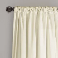 Set Of 2 Allison Ruffle Rod Pocket Light Filtering Window Curtain Panels - Lush Décor