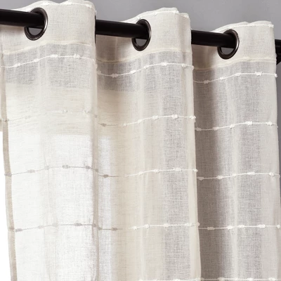 Set Of 2 Farmhouse Texture Grommet Sheer Window Curtain Panels - Lush Décor 4 Set Of 2 Farmhouse Texture Grommet Sheer Window Curtain Panels - Lush Décor - Image 4