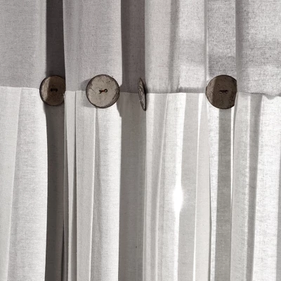 Lush Décor Linen Button Kitchen Tier Window Curtain Panels White/Gray 29X24+2 Set 2 Lush Décor Linen Button Kitchen Tier Window Curtain Panels White/Gray 29X24+2 Set - Image 2