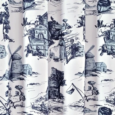 French Country Toile Single Shower Curtain - Lush Décor 2 French Country Toile Single Shower Curtain - Lush Décor - Image 2