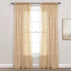 52"x84" Ballgown Glam Sparkle Sequins Window Curtain Panel - Lush Décor -Beautiful House GUEST 8300e126 dfd2 4688 ae28 b0c19b7b4a7a