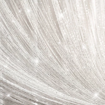 Lush Décor Sheer Night Sky String Thread Grommet Top Window Curtain Panel White 4 Lush Décor Sheer Night Sky String Thread Grommet Top Window Curtain Panel White - Image 4