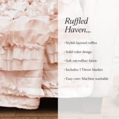50"x60" Kids' Bella Throw Blanket Blush Pink - Lush Décor: Microfiber, Breathable, Low Pilling, Modern Design 9 50"x60" Kids' Bella Throw Blanket Blush Pink - Lush Décor: Microfiber, Breathable, Low Pilling, Modern Design -Beautiful House GUEST 840daf0b 9785 40e9 a86b f0d4da11675a