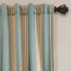 Lush Décor Julia Stripe Light Filtering Window Curtain Set