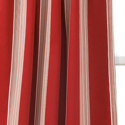Lush Décor Julia Stripe Light Filtering Window Curtain Red Set 52x84 2 Lush Décor Julia Stripe Light Filtering Window Curtain Red Set 52x84 - Image 2