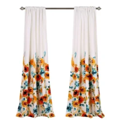 2pk 52"x84" Light Filtering Percy Bloom Curtain Panels Orange/Blue - Lush Décor 7 2pk 52"x84" Light Filtering Percy Bloom Curtain Panels Orange/Blue - Lush Décor -Beautiful House GUEST 865b1bfb cad4 4a7d ad03 9c049efc759b
