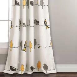 Set Of 2 Rowley Birds Light Filtering Window Curtain Panels - Lush Décor -Beautiful House GUEST 86788df1 33d8 4362 a77c e19676c56427