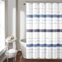 72"x72" Yarn Dyed Eco Friendly Recycled Cotton Shower Curtain - Lush Décor -Beautiful House GUEST 88f5422b 7da9 48de a11f fe571544c1c6