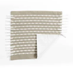 20"x20" Oversize Linear Family-Friendly Cotton Pillow Cover With Tassel - Lush Décor