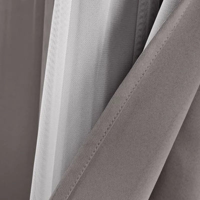 Set Of 2 Grommet Top Sheer Panels With Insulated Blackout Lining - Lush Décor 5 Set Of 2 Grommet Top Sheer Panels With Insulated Blackout Lining - Lush Décor - Image 5