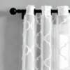 2pk 38"x84" Sheer Avon Trellis Curtain Panels White - Lush Décor