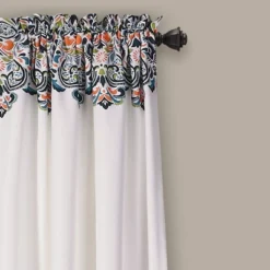 2pk 52"x95" Light Filtering Clara Curtain Panels Navy Blue - Lush Décor