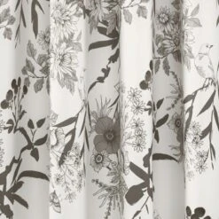 Lush Décor Botanical Garden Light Filtering Window Curtain Panels Gray/White 52X108 Set