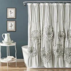 Serena Flower Texture Shower Curtain - Lush Décor -Beautiful House GUEST 8ded9d99 2cb0 4d5f b9bb db39585496aa