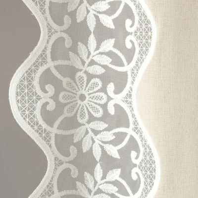 Lush Décor Scalloped Edge Lace Border Window Panel Neutral/Off White Single 52x84 3 Lush Décor Scalloped Edge Lace Border Window Panel Neutral/Off White Single 52x84 - Image 3