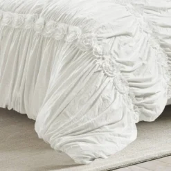 King 3pc Darla Comforter & Sham Set White - Lush Décor: OEKO-TEX Certified, Polyester Fill, Ruched Design 7 King 3pc Darla Comforter & Sham Set White - Lush Décor: OEKO-TEX Certified, Polyester Fill, Ruched Design -Beautiful House GUEST 8ec8e6ae ac33 4f35 af47 ab10ad877281 1