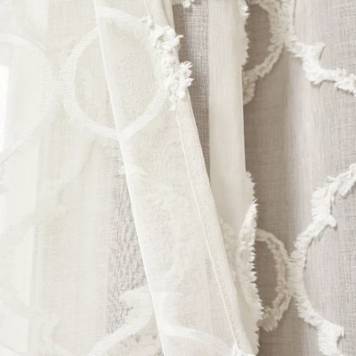 2pk 38"x95" Lush Décor Sheer Avon Trellis Curtain Panels 6 2pk 38"x95" Lush Décor Sheer Avon Trellis Curtain Panels - Image 6