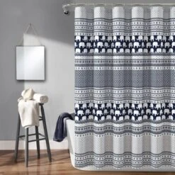Elephant Striped Shower Curtain - Lush Décor -Beautiful House GUEST 8f94cd6d 471e 4fc1 9862 da5c240ed710