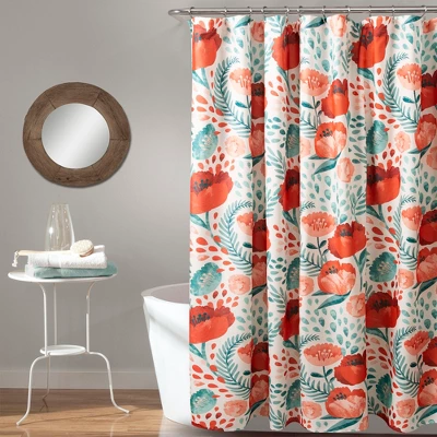 Poppy Garden Shower Curtain - Lush Décor 5 Poppy Garden Shower Curtain - Lush Décor - Image 5
