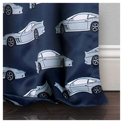 Kids' Race Cars Room Darkening Window Curtain Set Navy/Red - Lush Décor 3 Kids' Race Cars Room Darkening Window Curtain Set Navy/Red - Lush Décor - Image 3