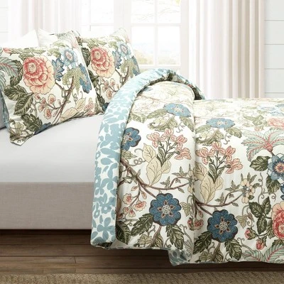 3pc Sydney Cotton Duvet Cover Set Green/Blue - Lush Décor 1 3pc Sydney Cotton Duvet Cover Set Green/Blue - Lush Décor