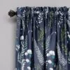 Lush Décor Devonia Allover Light Filtering Window Curtain Panels Navy/Green 52X95+2 Set