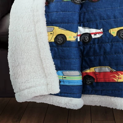 Kids' Race Car Faux Shearling Throw Blanket - Lush Décor 1 Kids' Race Car Faux Shearling Throw Blanket - Lush Décor