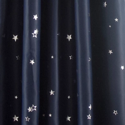 2pk 52"x84" Room Darkening Star Curtain Panels Navy - Lush Décor 2 2pk 52"x84" Room Darkening Star Curtain Panels Navy - Lush Décor - Image 2