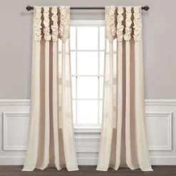 84"x52" Ruched Waterfall Linen Window Curtain Panel - Lush Décor -Beautiful House GUEST 9965867d ea8f 497e aa67 d976a3fd718e