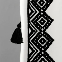 Lush Décor Aztec Diamond Border Tassel Window Curtain Panels Off White/Black Single 52X84 -Beautiful House GUEST 99e2c7f4 5812 4bc8 9eff ff3a70fa1919