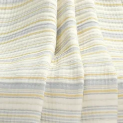 50"x60" Solange Striped Kantha Pick Stitched Yarn Dyed Cotton Woven Throw Blanket Yellow - Lush Décor 7 50"x60" Solange Striped Kantha Pick Stitched Yarn Dyed Cotton Woven Throw Blanket Yellow - Lush Décor -Beautiful House GUEST 9a13cd3a bb82 461f a227 b8e6843f8878