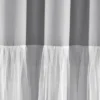 Lush Décor Tulle Skirt Colorblock Window Curtain Panels Light Gray/White 40x84 Set