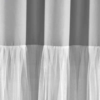 Lush Décor Tulle Skirt Colorblock Window Curtain Panels Light Gray/White 40x84 Set 1 Lush Décor Tulle Skirt Colorblock Window Curtain Panels Light Gray/White 40x84 Set