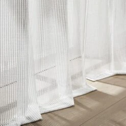 Lush Décor Milla Knitted Textured Sheer Window Curtain Panels Pearl White Pair 38x84 -Beautiful House GUEST 9bc946f1 facd 4d9b ba36 3a937f6491e6