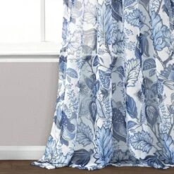 2pk 52"x84" Sheer Cynthia Jacobean Curtain Panels Blue - Lush Décor 6 2pk 52"x84" Sheer Cynthia Jacobean Curtain Panels Blue - Lush Décor -Beautiful House GUEST 9ca9d327 db9e 4d66 87de ac0ca309ab86
