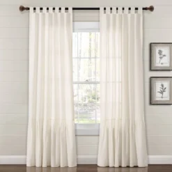 84"x40" Farmhouse Faux Linen Tab Top Window Curtain Panel - Lush Décor -Beautiful House GUEST 9d194b46 a9f1 42af bcef 7522dcba7ecb
