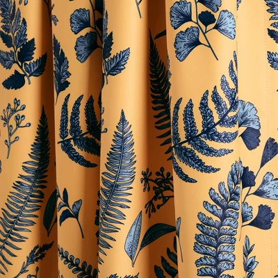 Lush Décor Devonia Allover Light Filtering Window Curtain Panels Yellow/Blue 52X84+2 Set 2 Lush Décor Devonia Allover Light Filtering Window Curtain Panels Yellow/Blue 52X84+2 Set - Image 2