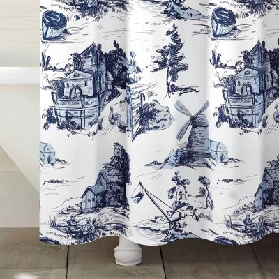 French Country Toile Single Shower Curtain - Lush Décor 3 French Country Toile Single Shower Curtain - Lush Décor - Image 3